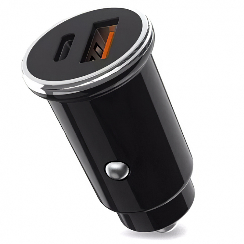 Incarcator auto XO CC25, USB/USB-C, Quick Charge 3.0, Power Delivery 5A, Negru [1]