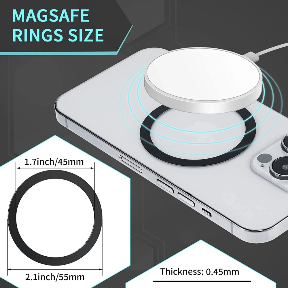 Inel Magnetic incarcare fara fir, montare auto, MagSafe Universal, negru [4]