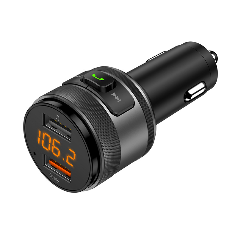 Modulator FM, Bluetooth, Hands Free, Quick Charge 3.0, MP3 player, suporta USB audio player, Bluetooth, 2 x USB, QC3.0, negru [1]