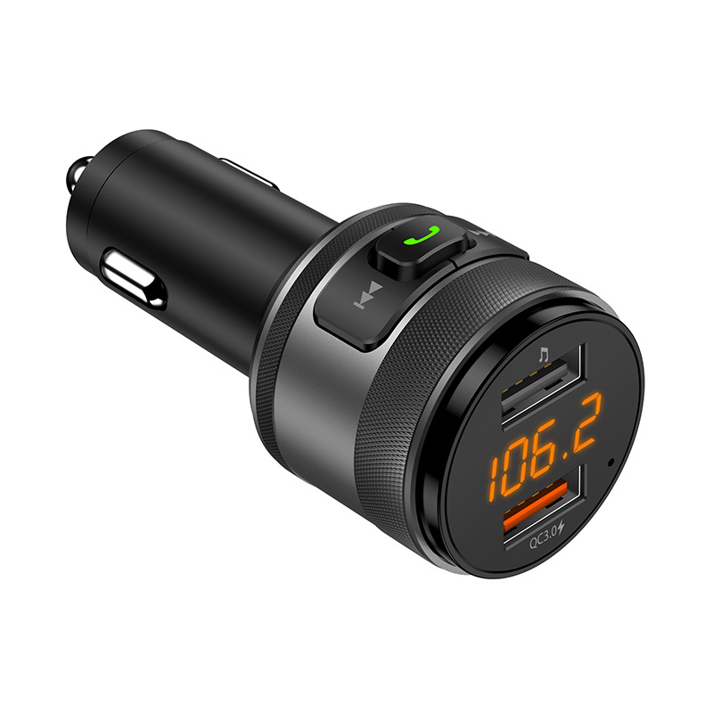 Modulator FM, Bluetooth, Hands Free, Quick Charge 3.0, MP3 player, suporta USB audio player, Bluetooth, 2 x USB, QC3.0, negru [2]