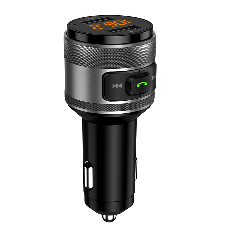 Modulator FM, Bluetooth, Hands Free, Quick Charge 3.0, MP3 player, suporta USB audio player, Bluetooth, 2 x USB, QC3.0, negru [5]
