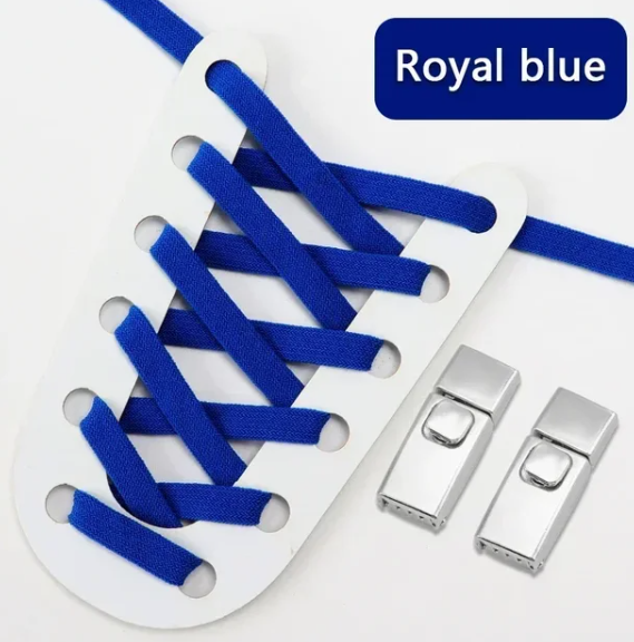 Set de 2 sireturi elastice, extensibile, ajustabile , incaltare rapida, cu sistem NO TOUCH, reglabile, 100 cm, albastre [2]