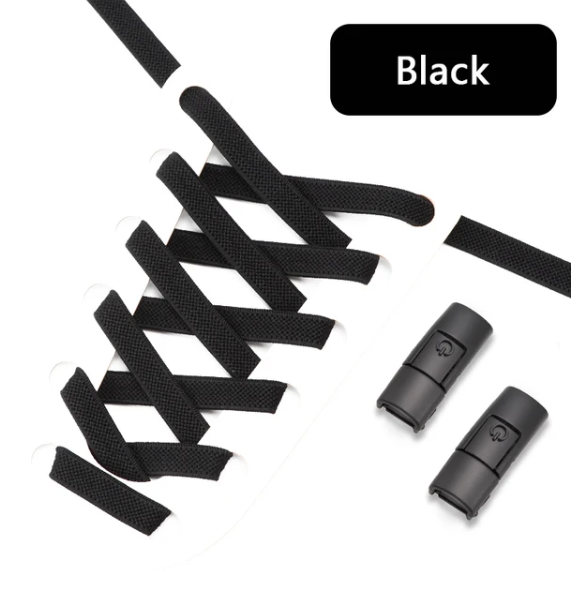 Set de 2 sireturi elastice, extensibile, ajustabile , incaltare rapida, cu sistem NO TOUCH, reglabile, 100 cm, negru [2]
