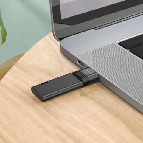 Adaptor OTG USB 2.0 la USB-C, Borofone V18, USB Type C, USB-A, negru [2]