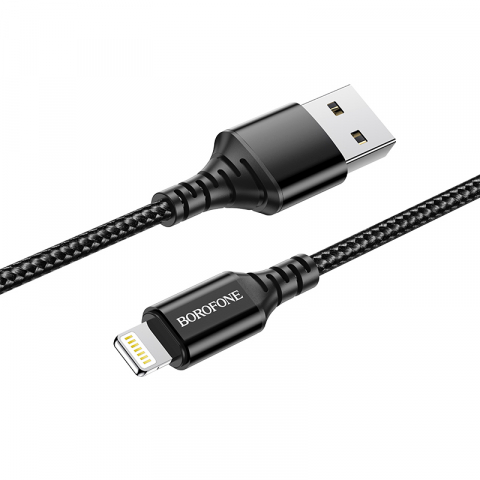 Cablu Date si Incarcare USB la tip Lightning Borofone BX54 Ultra bright, 1 m, 2.4A, Negru [1]