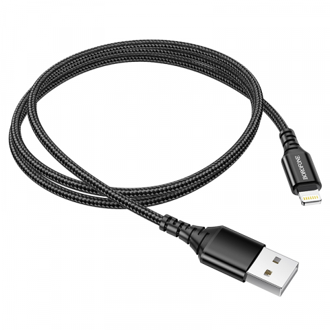 Cabluri telefoane - Cablu Date si Incarcare USB la tip Lightning Borofone BX54 Ultra bright, 1 m, 2.4A, Negru