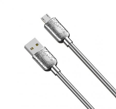 Cablu MicroUSB - Cablu de date XO, USB/Micro USB Quick Charge, 1m, 2.4A, Argintiu