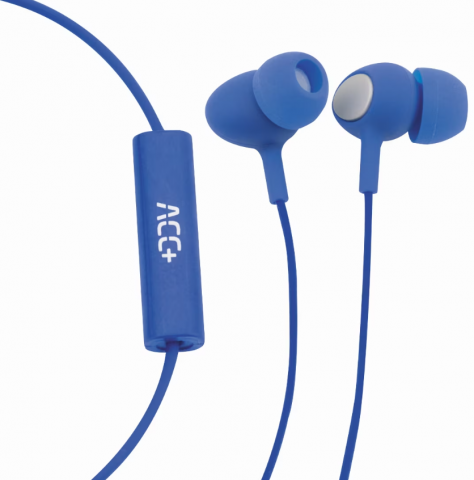 Casti cu fir - Casti audio MaxCom Soul 2, In-Ear, Jack 3.5mm, Albastru