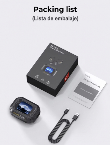 Casti Bluetooth Smart Erazer XP6 traducere in timp real AI, muzica, jocuri, convorbiri, Display LED [7]