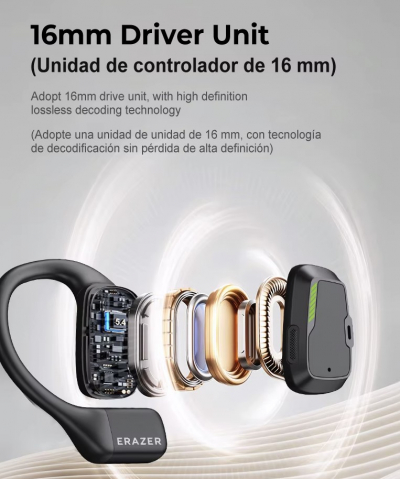 Casti Bluetooth Smart Erazer XP6 traducere in timp real AI, muzica, jocuri, convorbiri, Display LED [3]