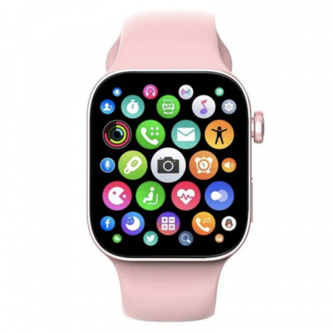 Smartwatch - Ceas Smartwatch T55, 1.3 Inch IPS, Monitorizare Cardiaca, Tensiune, Sedentarism, Bluetooth 5.0, 2 Curele, Roz