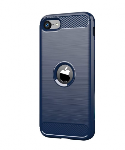 Huse telefoane - Husa Flexibila Antisoc Carbon pentru iPhone 7/8/SE 2020 /SE 2022, albastru
