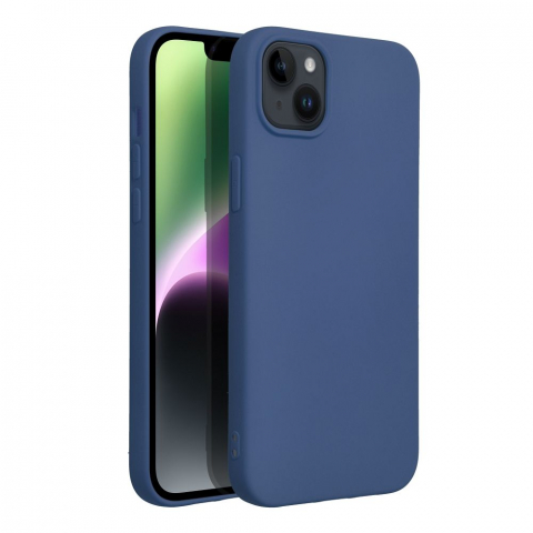 Huse spate - Husa Forcell Lite Silicone Soft, Compatibila Cu iPhone 14 Plus, Interior Alcantara, Albastru
