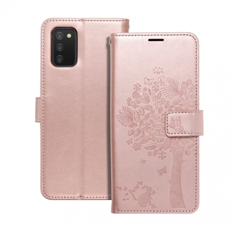 Huse tip carte - Husa Mezzo compatibila cu Samsung Galaxy A03s, gold, piele ecologica