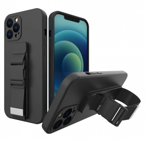 Huse spate - Husa telefon ROPE cu snur si curea pentru Samsung Galaxy A13 5G, neagra