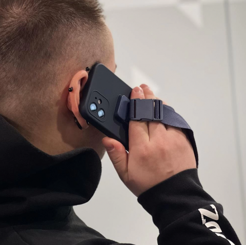 Husa telefon ROPE cu snur si curea pentru Samsung Galaxy A13 5G, neagra [1]