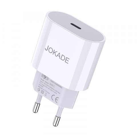 Incarcatoare Type C - Incarcator retea Jokade USB-C PD 25W, FAST CHARGER, Alb
