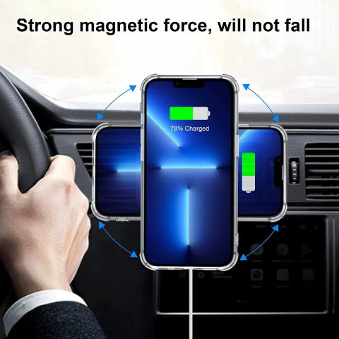 Inel Magnetic incarcare fara fir, montare auto, MagSafe Universal, negru [2]