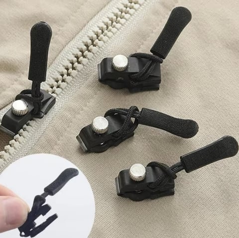 Kit universal de reparare, inlocuire a fermoarelor si zipper cu surub metalic, 3 dimensiuni diferite, negru [5]