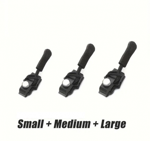 Casa, gradina&bricolaj - Kit universal de reparare, inlocuire a fermoarelor si zipper cu surub metalic, 3 dimensiuni diferite, negru