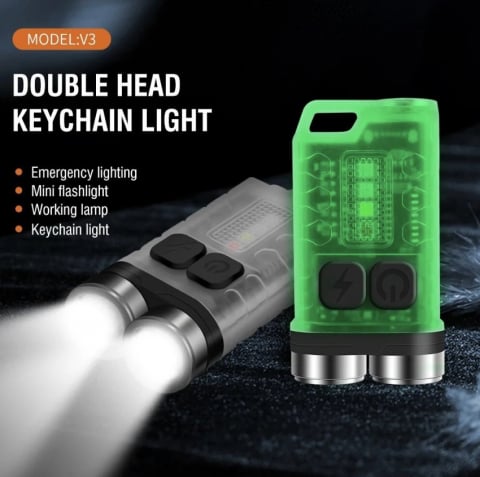 Lanterna EDC 12 moduri de iluminat, 900 Lumeni, IPX65, USB C, distanta 100 Metri, acumulator 500mAh, argintiu [4]