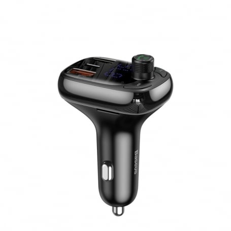Modulator FM Bluetooth Baseus, MP3 Player, Buton de apel, USB Type-C, MicroSD, 5A, Negru CCTM-B01 [2]