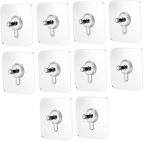 Casa, gradina&bricolaj - Set 10 Cuiere cu adeziv super rezistent, suport tablouri, suport prosop, halat, 10 agatatori cuier autoadeziv