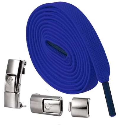 Sportive - Set de 2 sireturi elastice, extensibile, ajustabile , incaltare rapida, cu sistem NO TOUCH, reglabile, 100 cm, albastre