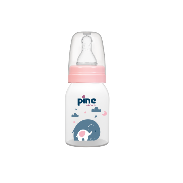 Biberon Clasic cu tetină nr. 1, 0-6 luni, Roz  x 125ml Pine Natura x 1 buc [2]