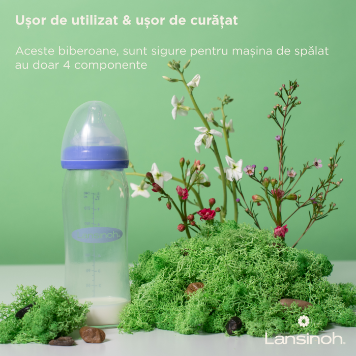 Biberon de sticlă Lansinoh - 240 ml. [5]