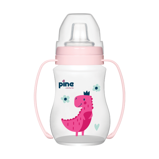 Cana anticolici cu maner, 6 luni+, Roz x 250ml Pine Natura x 1 buc [2]