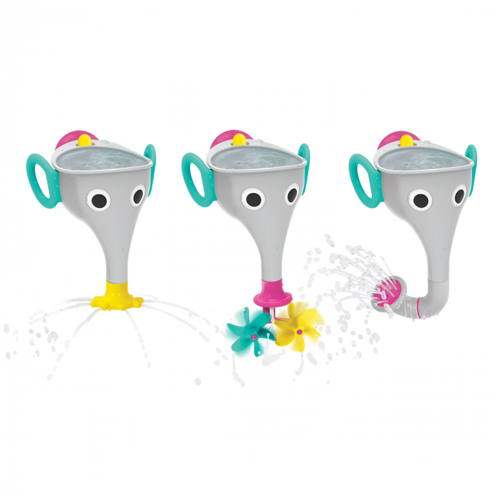 Jucărie trompă de elefant cu stropitoare pentru baie – gri +18 luni Yookidoo [6]