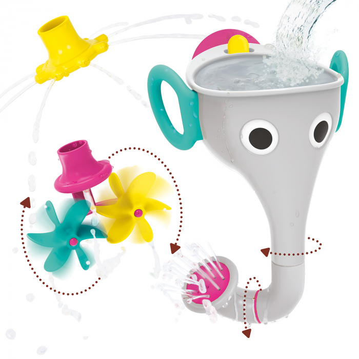 Jucărie trompă de elefant cu stropitoare pentru baie – gri +18 luni Yookidoo [2]