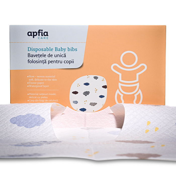 Kit: bavete de unica folosinta pentru copii x10buc, servetele uscate din bambus hipoalergenice & biodegradabile x100buc, Apfia Care [5]
