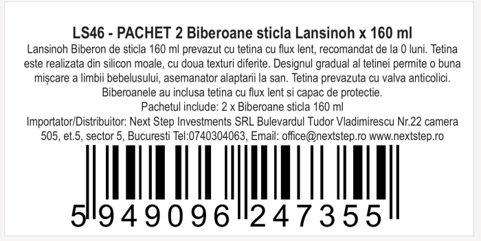 Kit: biberon din sticla 160 ml x 2 buc, Lansinoh [14]