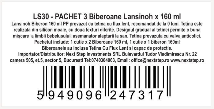 Pachet 3x Biberon Lansinoh - 160 ml. [6]