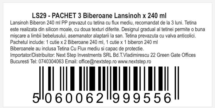 Pachet 3x Biberon Lansinoh - 240 ml. [8]