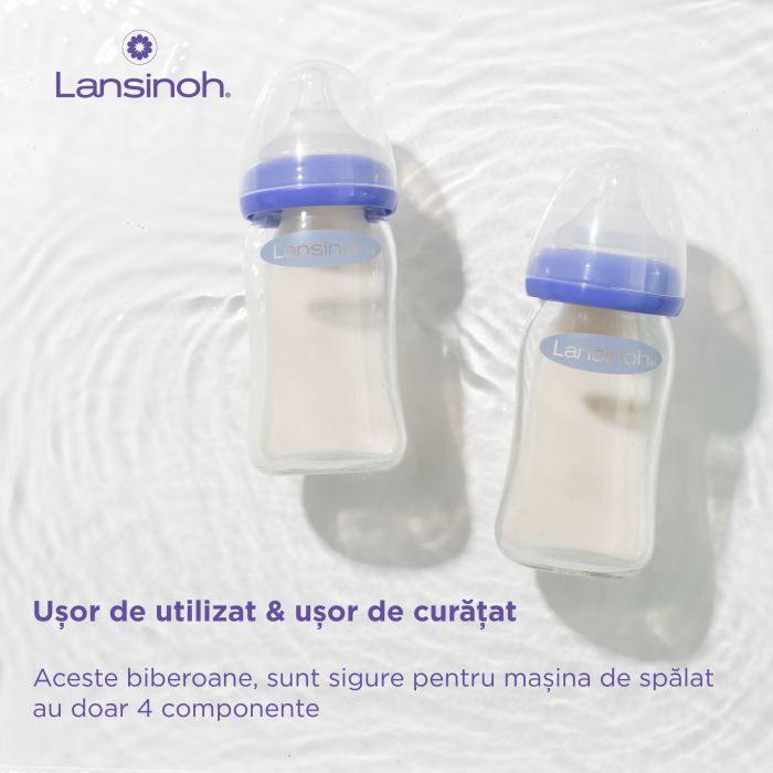 Kit: biberon din sticla 160 ml x2buc, Lansinoh [5]