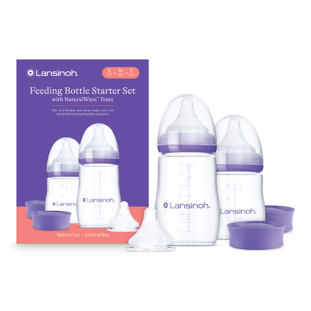 Pachet Starter Biberoane cu tetină NaturalWave® Lansinoh - 160 ml + 240 ml [1]