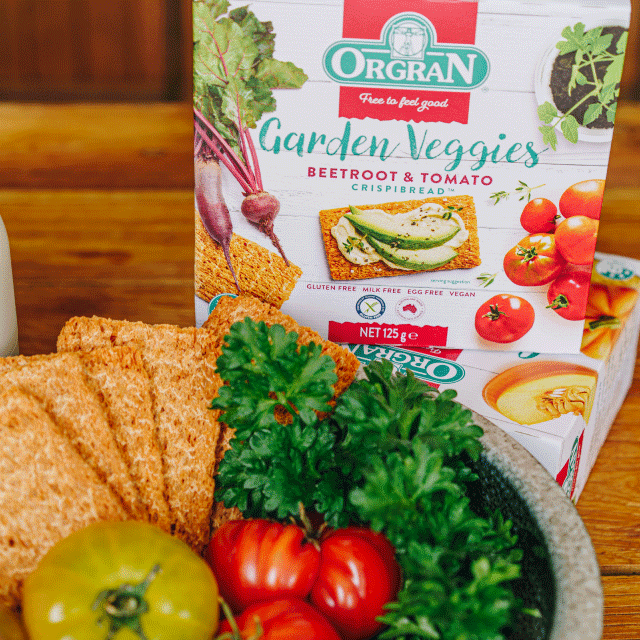 Pâine uscată Veggies Garden Sfeclă și Roșii fără gluten, Orgran- 125 g [6]