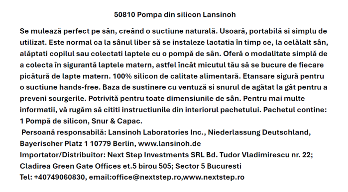 Pompă din silicon pentru lapte matern Lansinoh [4]