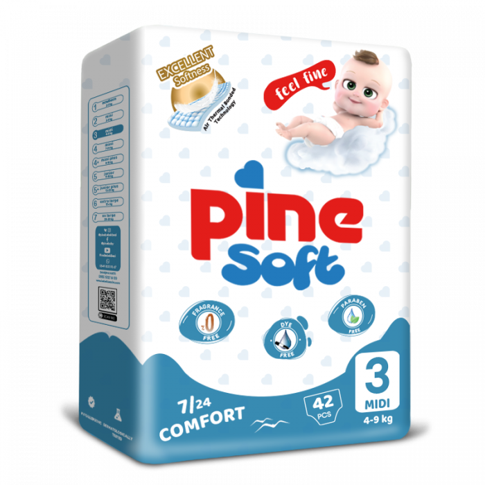 Scutece pentru bebeluși Pine Soft - Pachet Advantage - Pine Midi 4-9 kg x 42 buc [1]