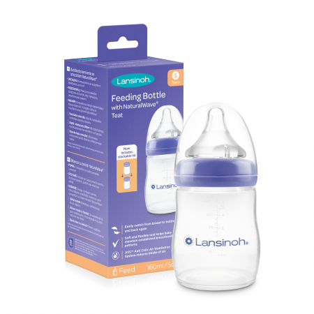 Hranire - Biberon cu tetină NaturalWave® Lansinoh - 160 ml