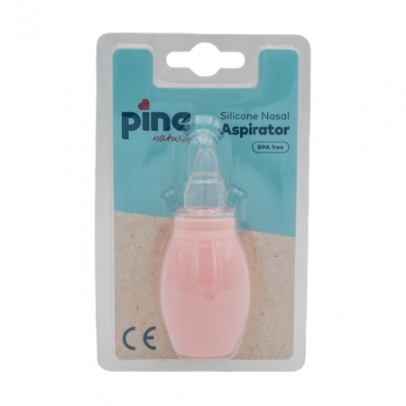 Igiena nazala - Aspirator nazal manual din silicon, Roz Pine Natura x 1 buc