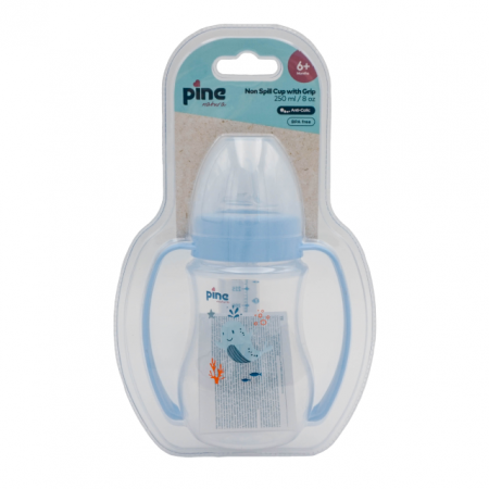 Diversificare - Cana anticolici cu maner, 6 luni+, Albastru x 250ml Pine Natura x 1 buc