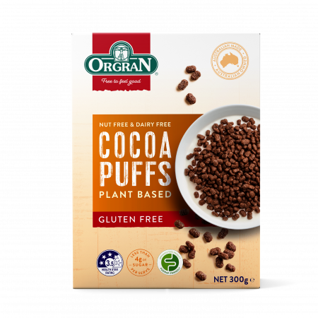 Cereale - Cereale Expandate din Orez cu Cacao fără gluten ORGRAN - 300G