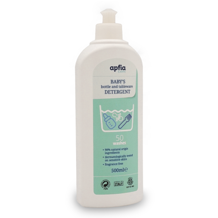 Detergent lichid ECO pentru biberoane și accesorii, Natural, Fără parfum, 50 spălări, 500 ml Apfia Care [1]