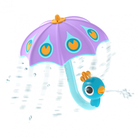 Jucarii de baie - Jucărie de baie Umbrelă - Păunul Jucăuș, Mov, 18 luni+, Yookidoo