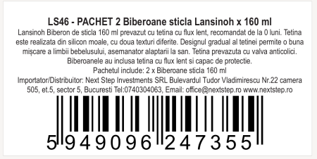 Kit: biberon din sticla 160 ml x 2 buc, Lansinoh [13]