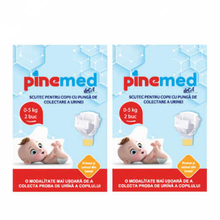 Pinemed - Scutec colectare - Kit pentru colectarea probei de urina - scutec cu punga pentru colectarea probei de urina, 0-5 kg x4buc, Pinemed